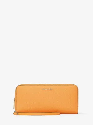 Micheal Kors Jet Set Travel Large Pebbled Leather Wristlet Black