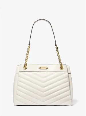 Micheal Kors Whitney Medium Quilted Tote Bag Lt Cream