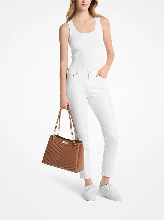 Micheal Kors Whitney Medium Quilted Tote Bag Luggage