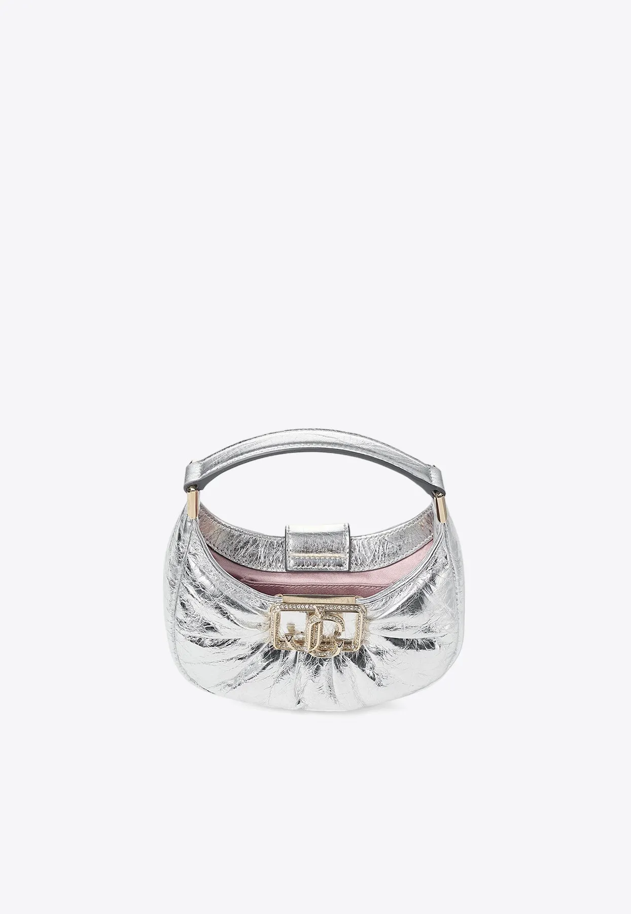 Mini Edie Metallic Leather Hobo Bag