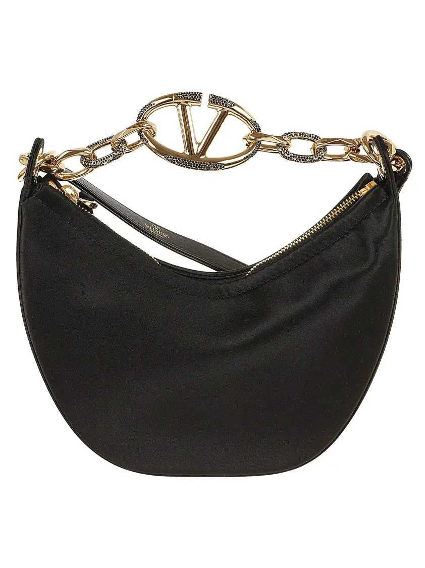 Mini Hobo Vlogo Moon Bag In Satin