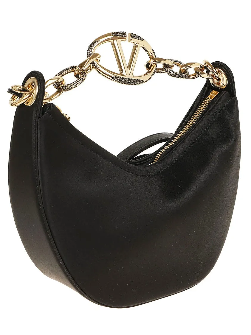 Mini Hobo Vlogo Moon Bag In Satin