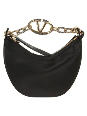 Mini Hobo Vlogo Moon Bag In Satin