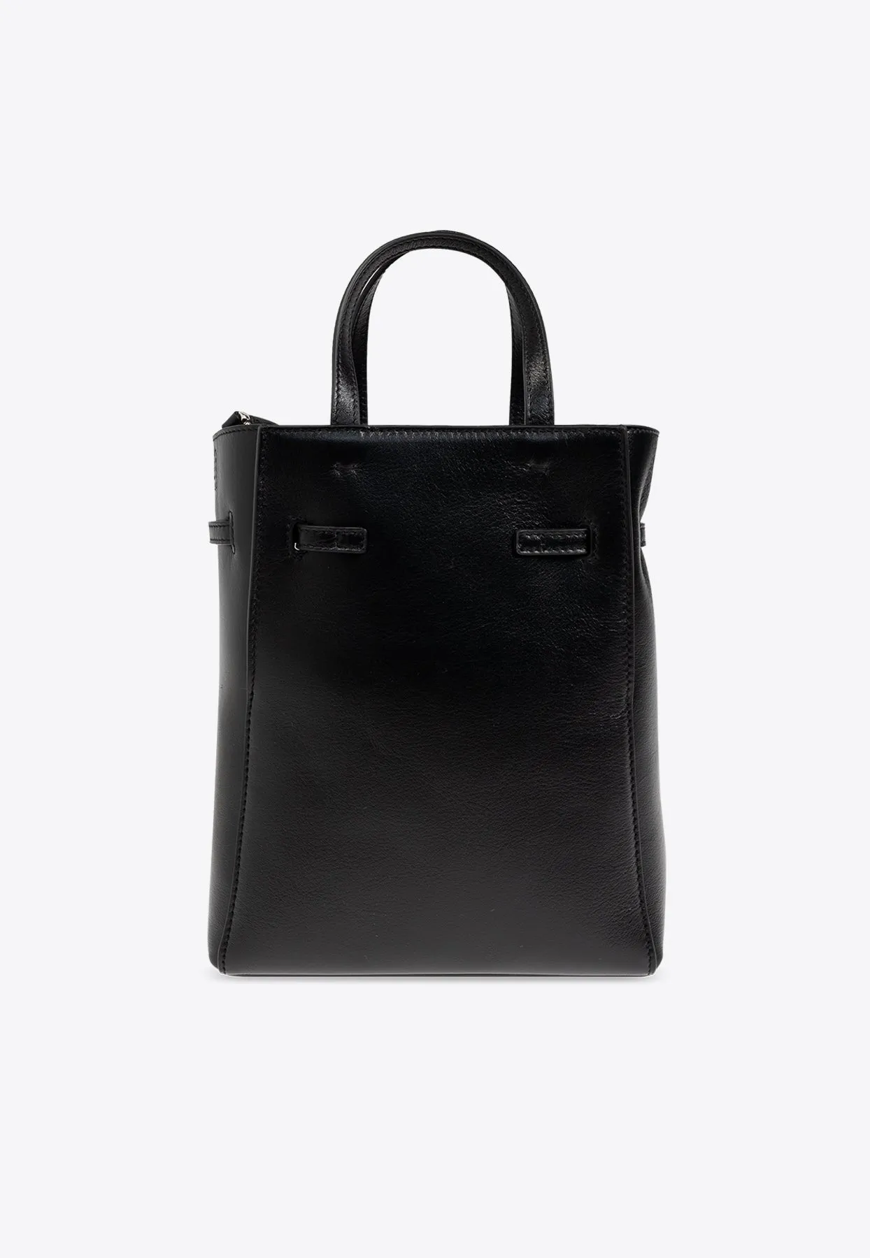 Mini Voyou Grained Leather Tote Bag