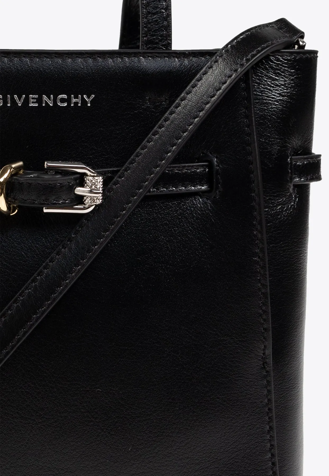 Mini Voyou Grained Leather Tote Bag
