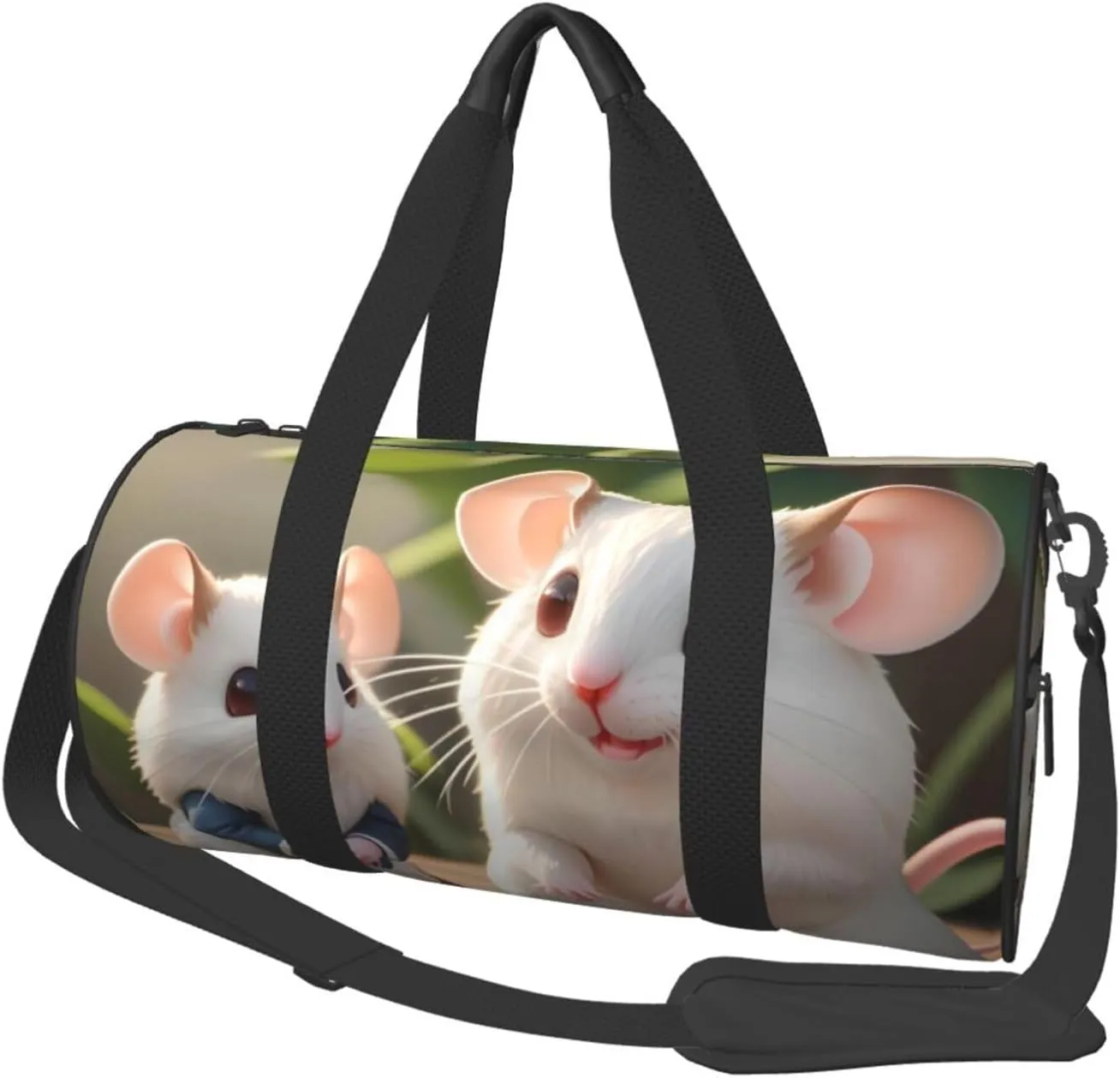 Mother And Child Rats* Round Large Capacity Foldable Duffel Bag For Women Men, Gym Tote, Sports Duffel.