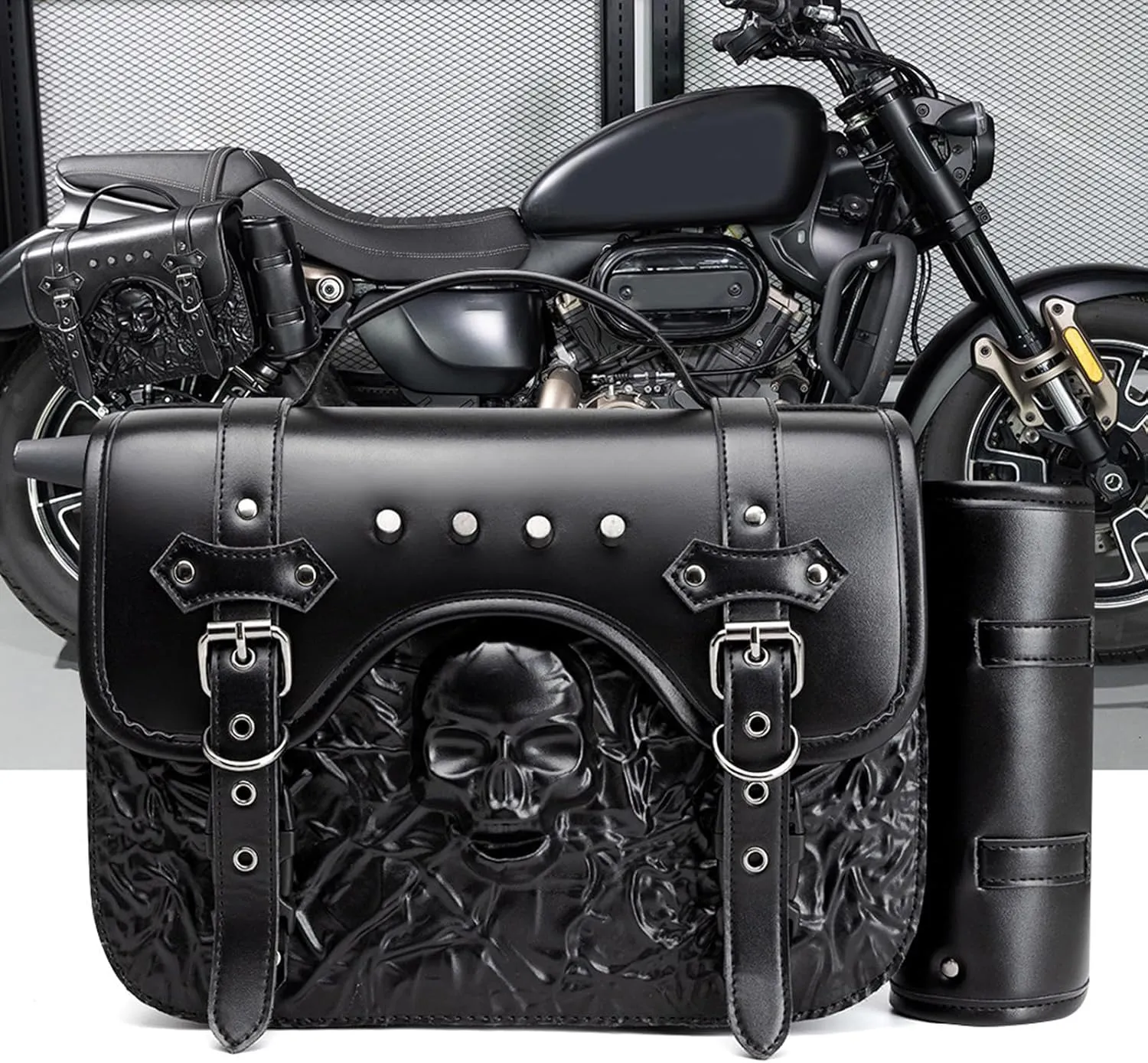 Motorcycle Tail Bag Seat Bag Saddlebags Luggage Bag Multifunctional PU Leather Motorbike Helmets Bag Storage Bag