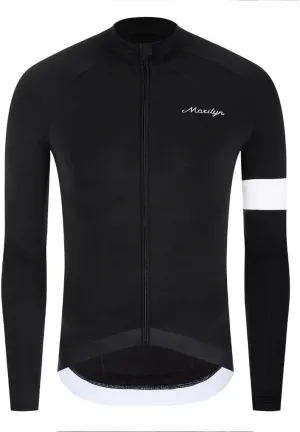 MOXILYN Winter Men's Cycling Jerseys Long Sleeve Thermal Fleece Cold Weather Cycling Jackets Warm Bike Tops Zipper Pocket