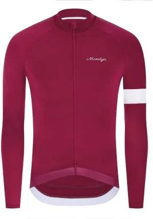 MOXILYN Winter Men's Cycling Jerseys Long Sleeve Thermal Fleece Cold Weather Cycling Jackets Warm Bike Tops Zipper Pocket
