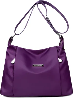 Multi Pocket Crossbody Bag for Women Waterproof Nylon Purse Handbags Hobo Shoulder Bag Casual Messenger Bag