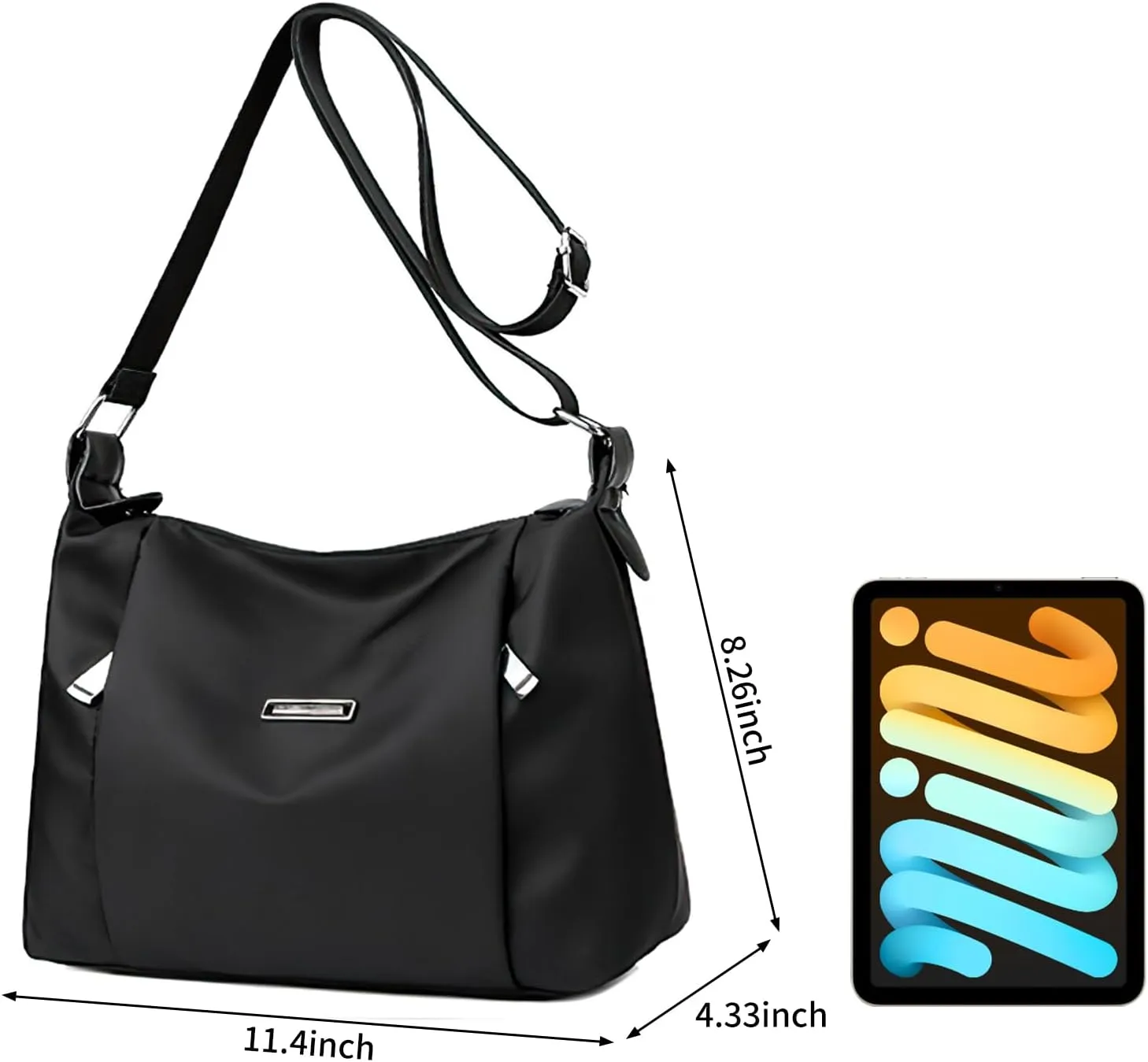 Multi Pocket Crossbody Bag for Women Waterproof Nylon Purse Handbags Hobo Shoulder Bag Casual Messenger Bag
