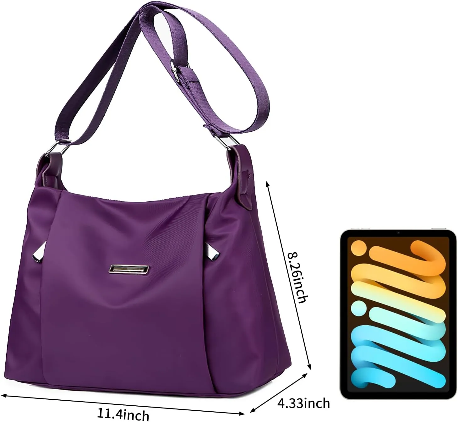 Multi Pocket Crossbody Bag for Women Waterproof Nylon Purse Handbags Hobo Shoulder Bag Casual Messenger Bag