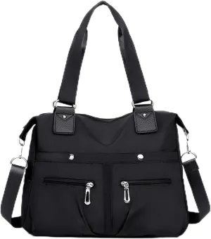 Multi Pocket Nylon Shoulder Bag, Lightweight Large Capacity Multifunctional Bag Suitable for Outdoor Travel Hiking Use