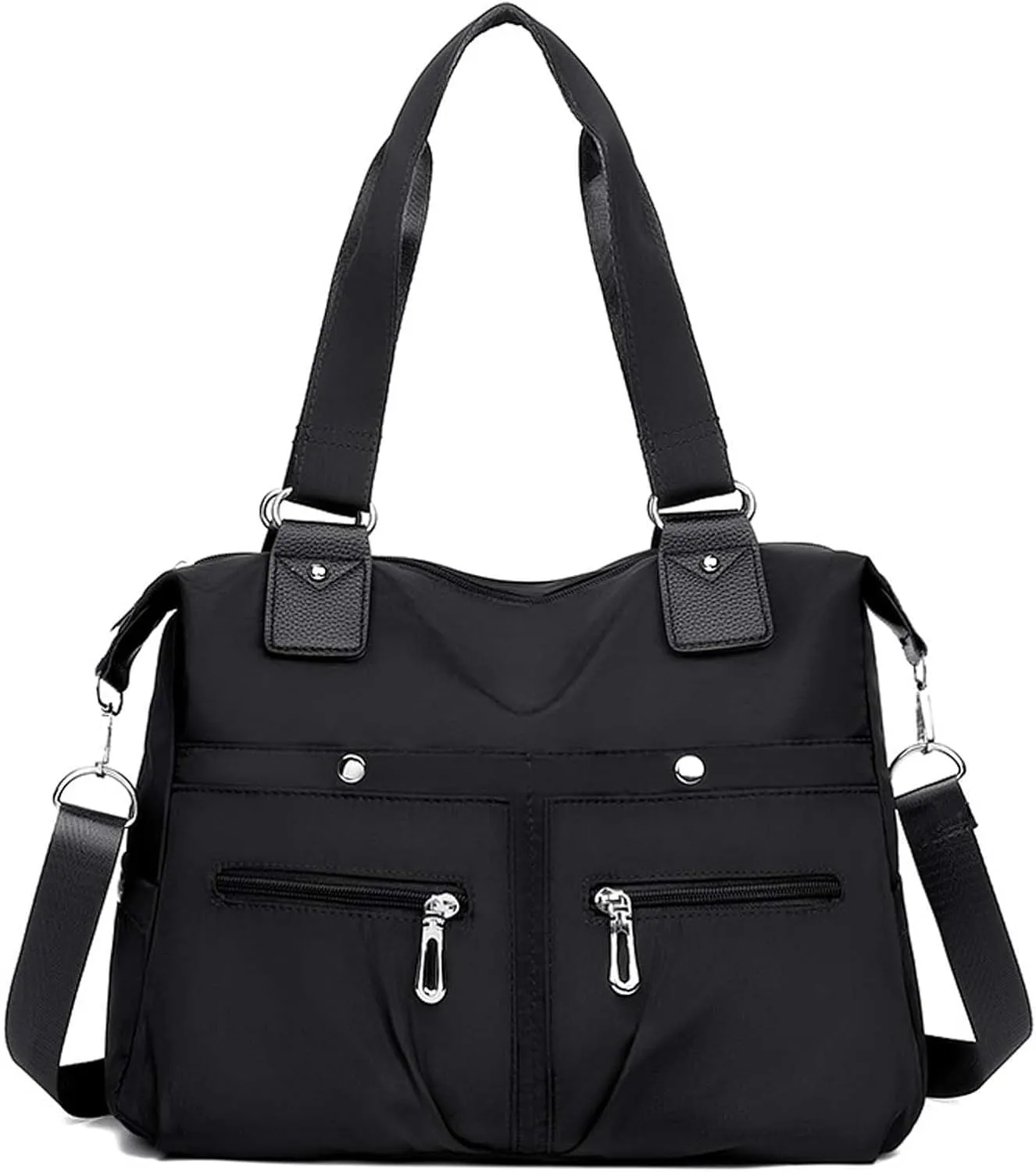 Multi Pocket Nylon Shoulder Bag, Lightweight Large Capacity Multifunctional Bag Suitable for Outdoor Travel Hiking Use