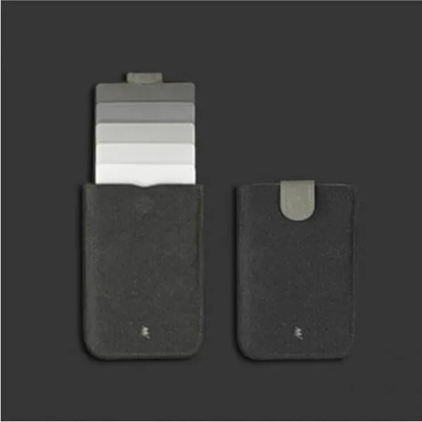 Multifunction Waterproof Card Holder Stack Up Pull Out Slim Wallet Black & Gradient Gray