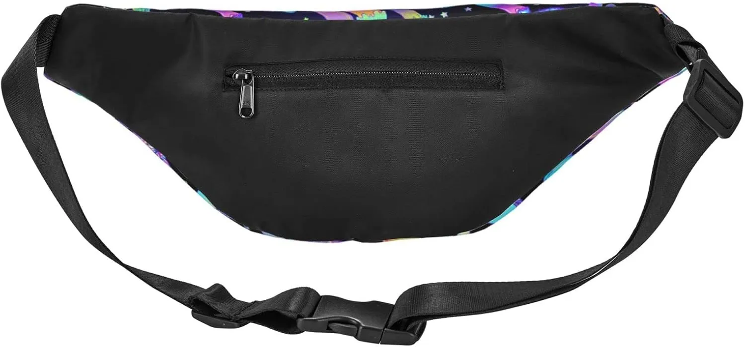 Mushroom Large Crossbody Fanny Pack Belt Bag With 3 Zipper Pockets, Gifts For Sports Festival Workout Traveling Running Casual Hands Free Waist Pack Wallets Phone Bag