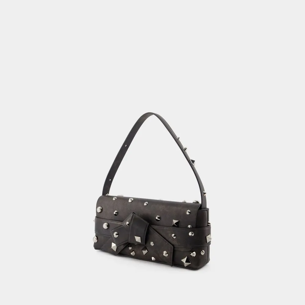 Musubi Elongated Hobo Bag - Leather - Dark Brown