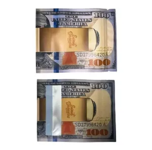 Mylar $100 Dollar Note Folded Bags - 3.5 GM 10pk