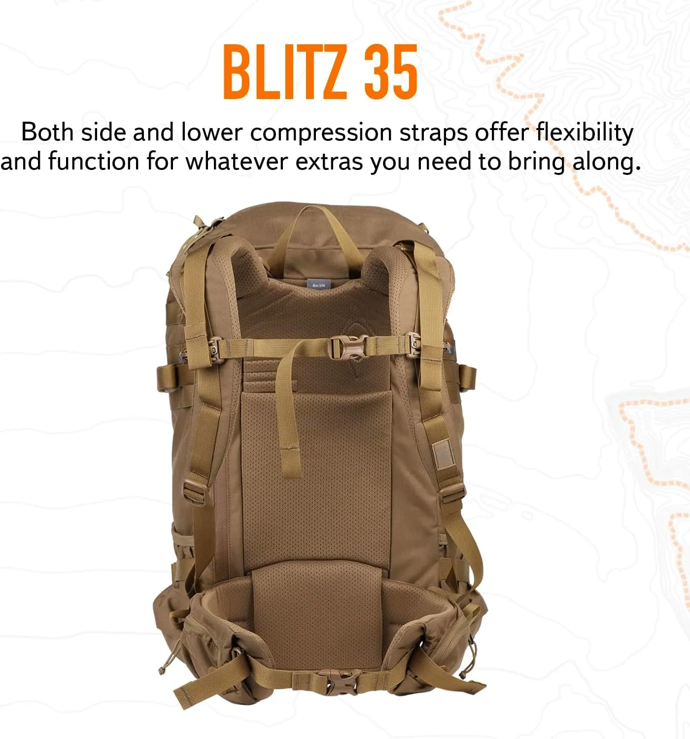 Mystery Ranch Blitz 35 Backpack - Tactical Daypack Molle Hiking Packs, 35L, S/M, Coyote