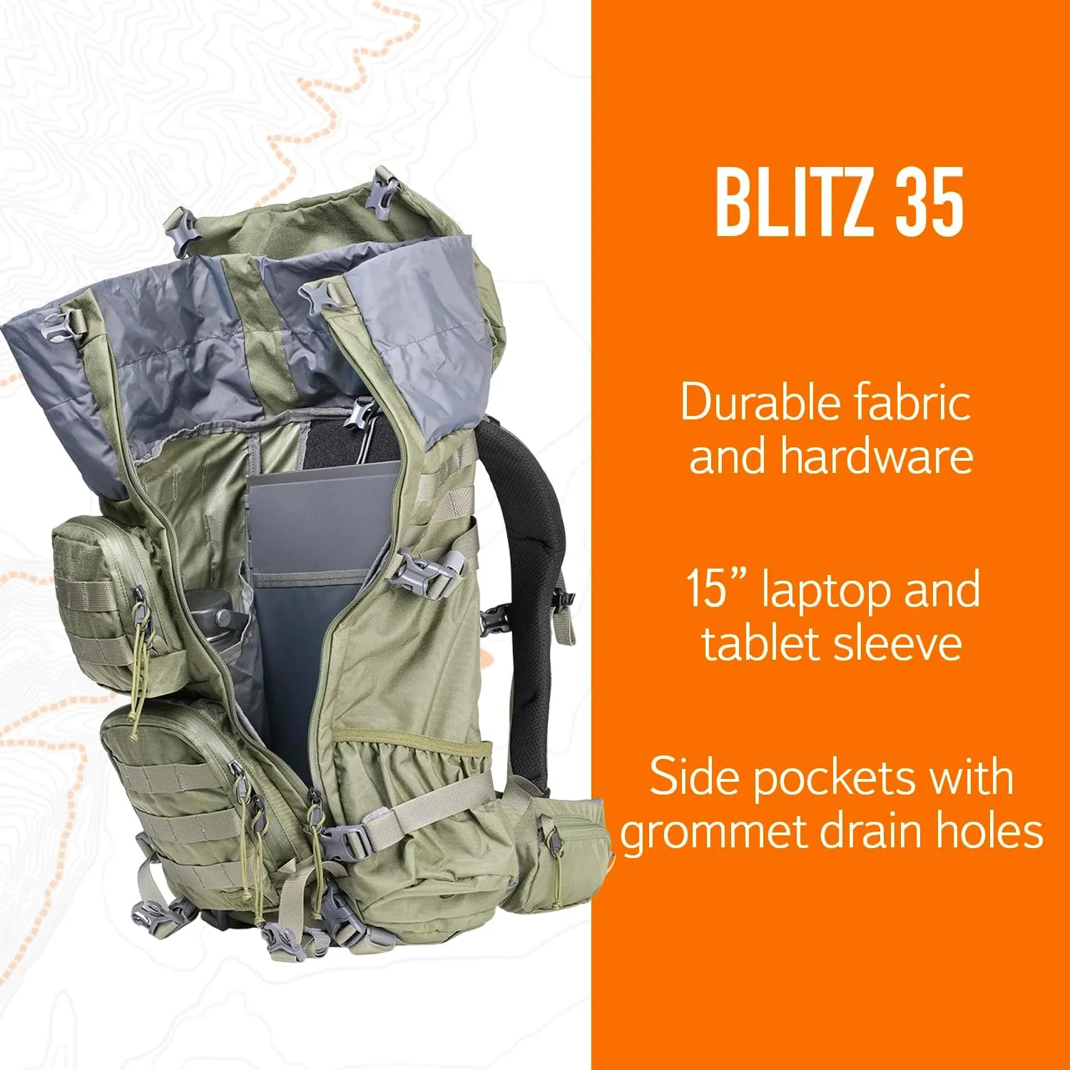 Mystery Ranch Blitz 35 Backpack - Tactical Daypack Molle Hiking Packs, 35L, S/M, Forest
