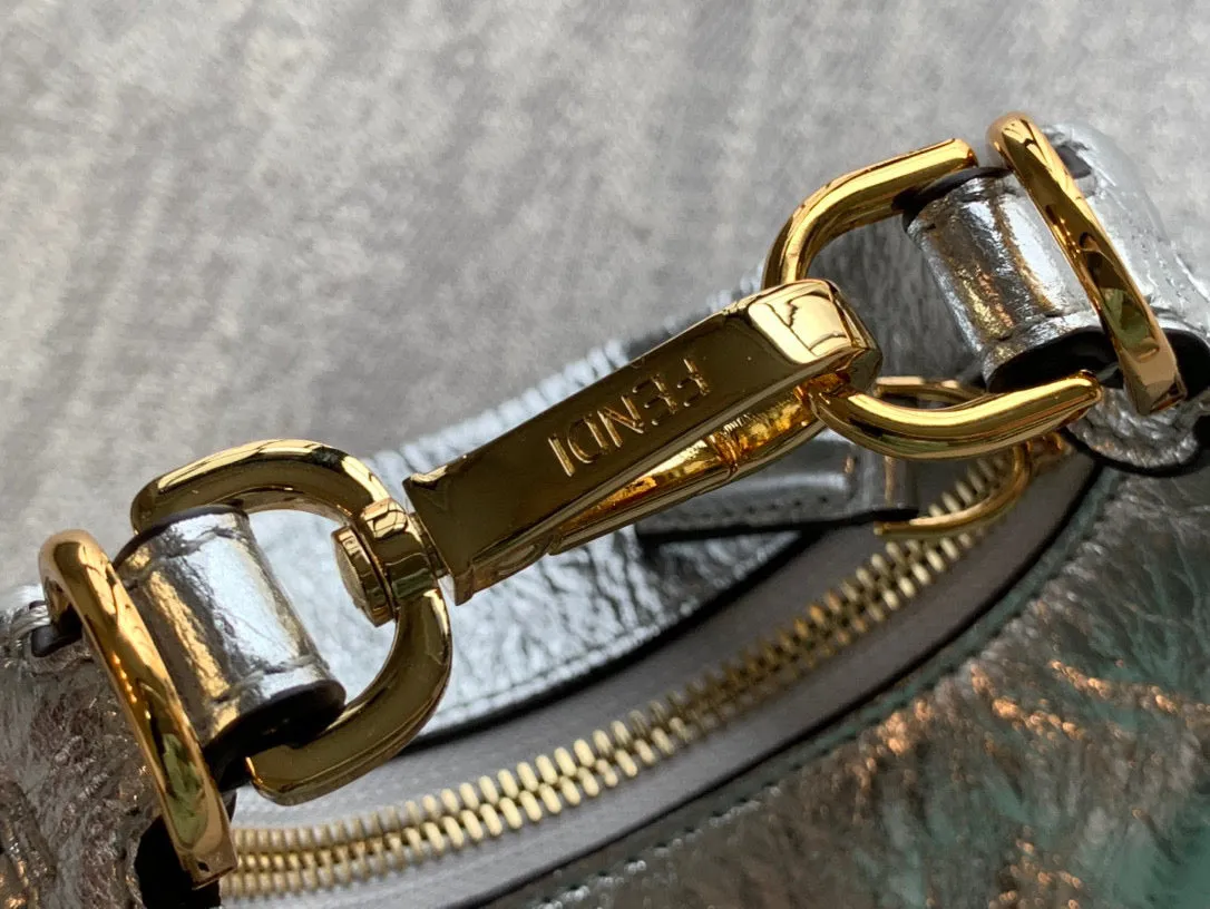 Nano Fendigraphy Silver leather charm