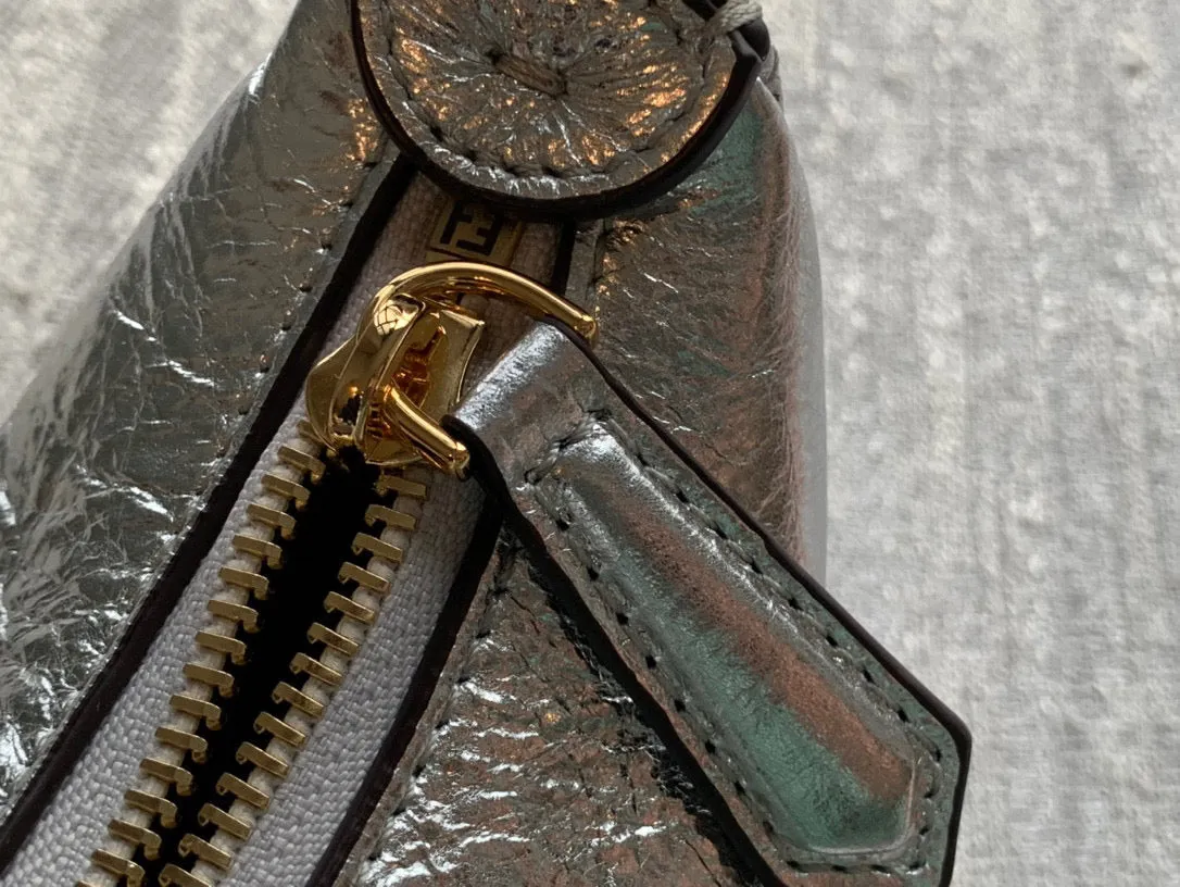 Nano Fendigraphy Silver leather charm