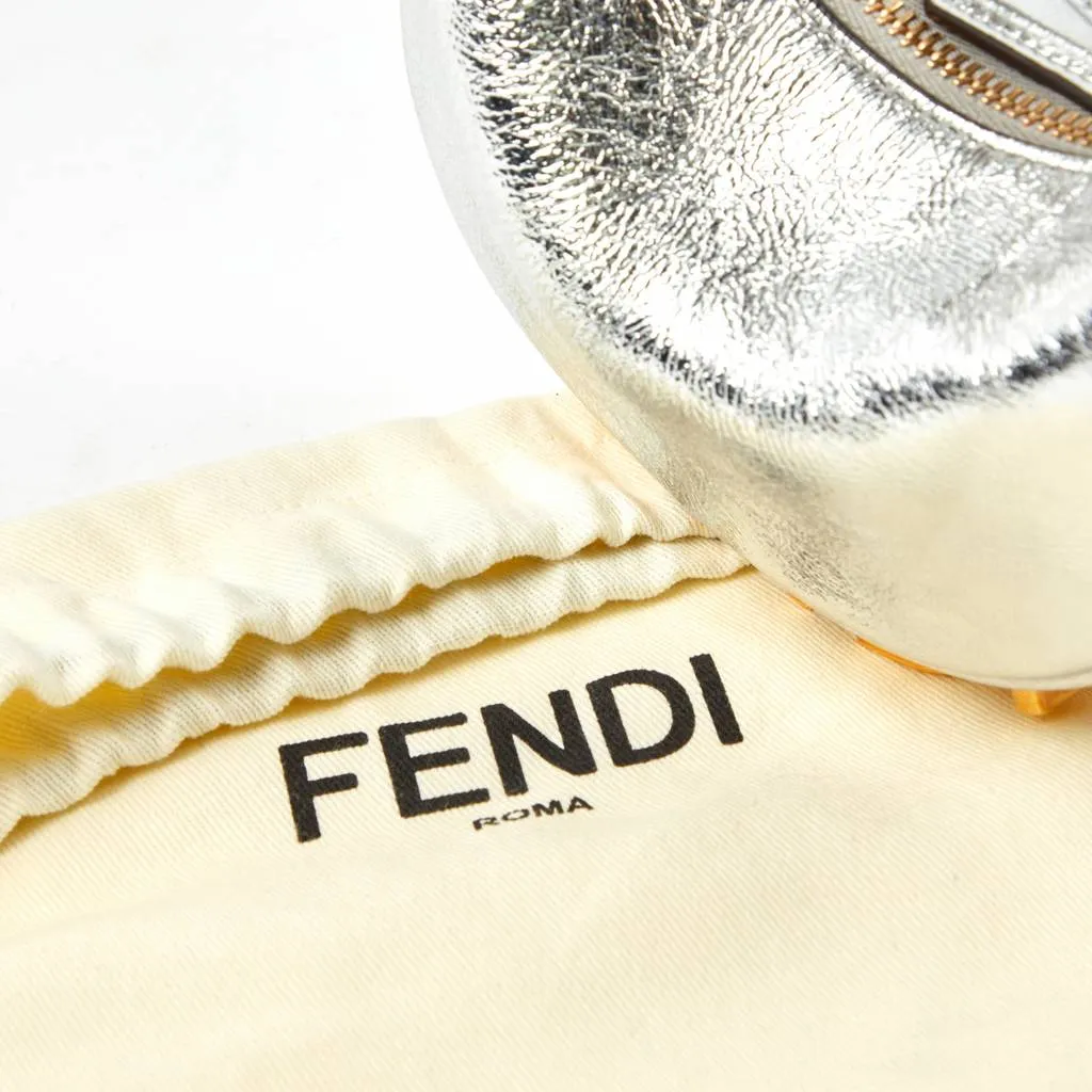 Nano Fendigraphy Silver leather charm