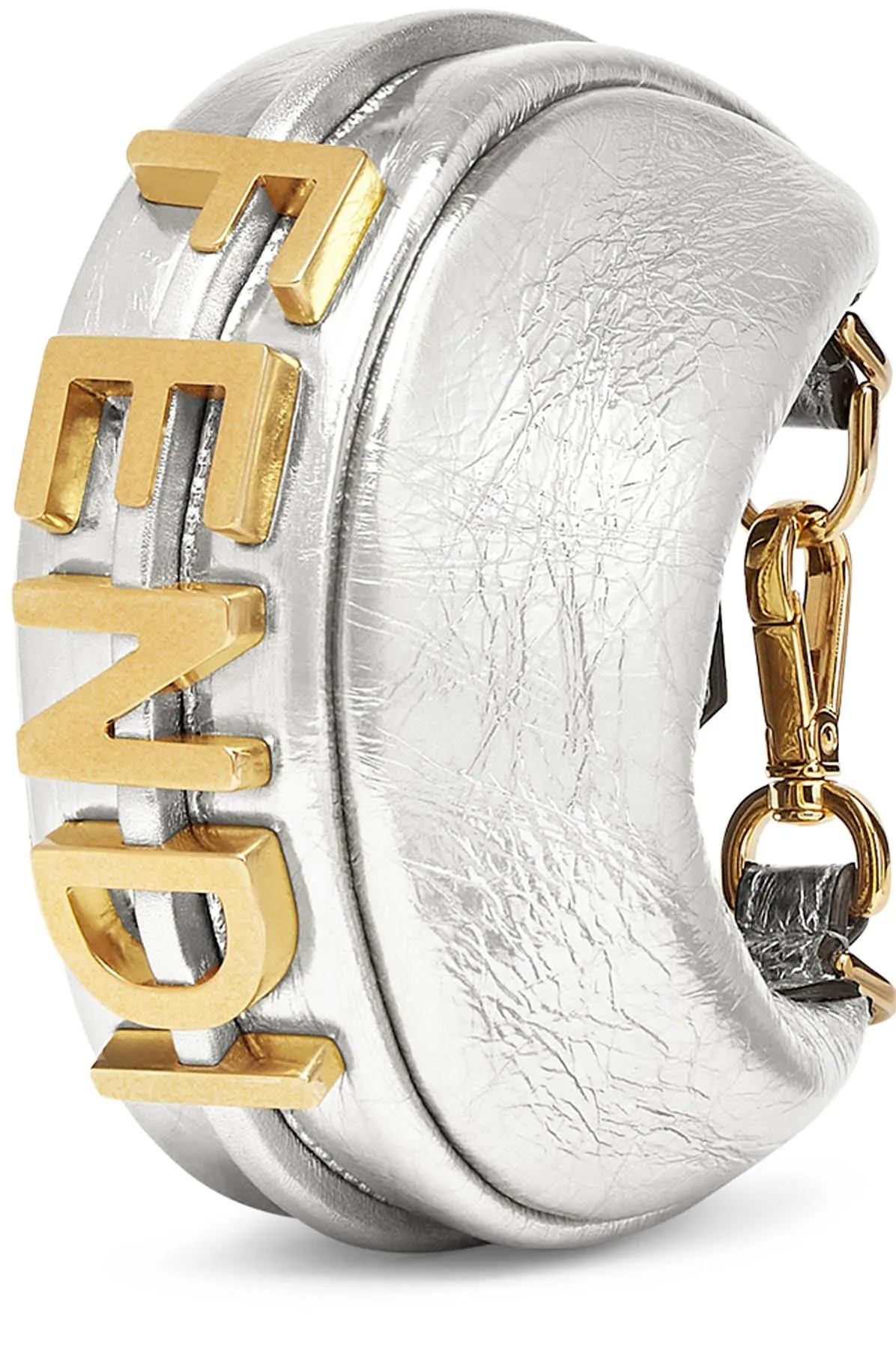 Nano Fendigraphy Silver leather charm