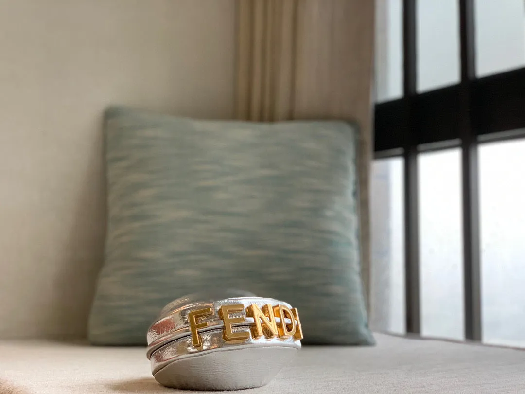 Nano Fendigraphy Silver leather charm