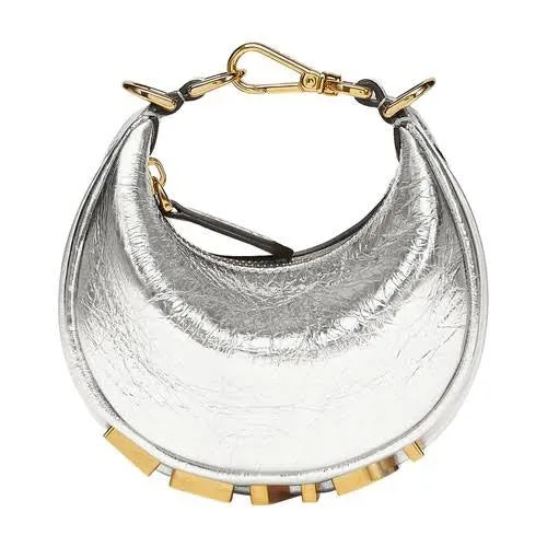 Nano Fendigraphy Silver leather charm