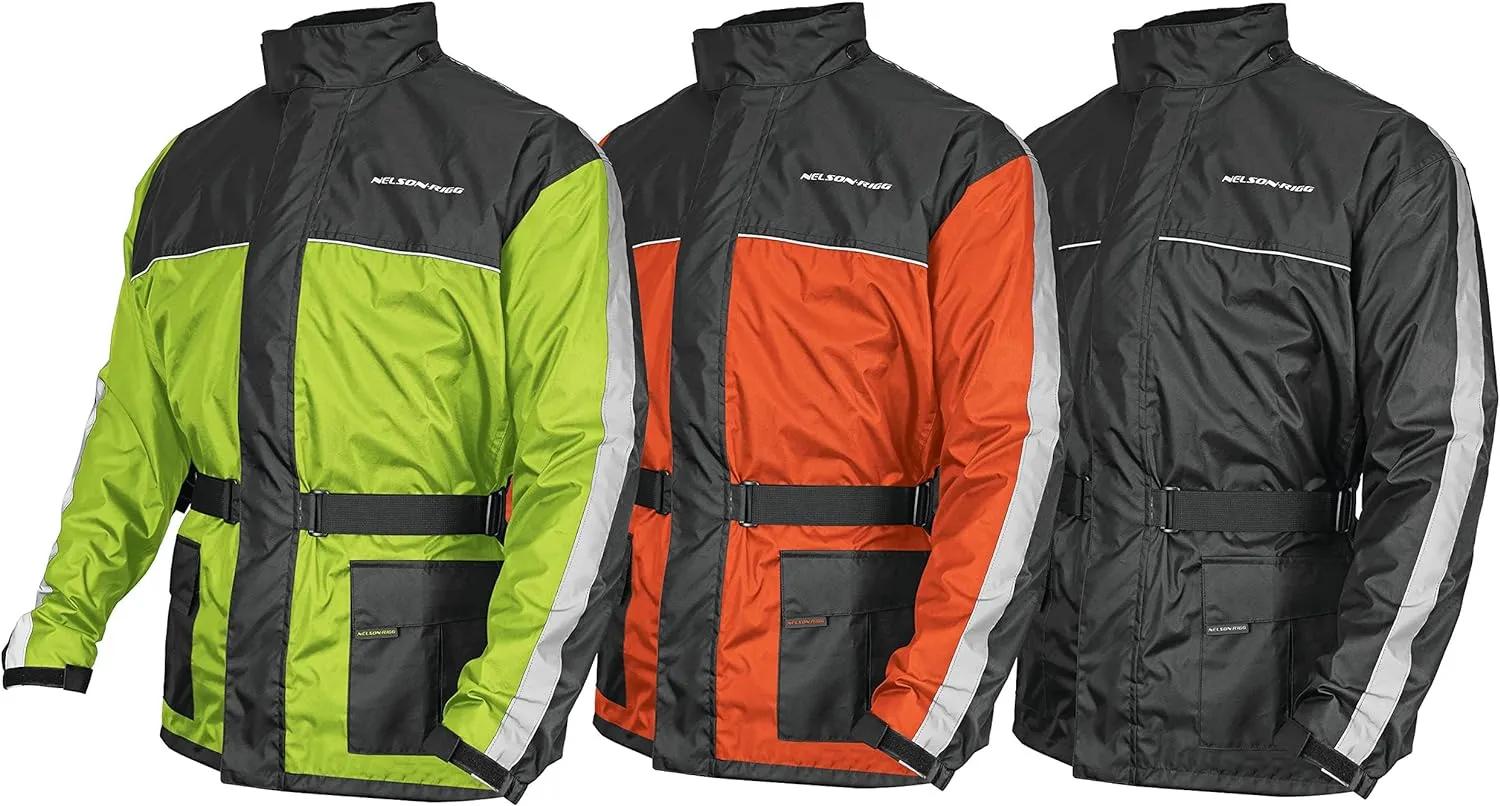 Nelson Rigg Solo Storm Rain Jacket, Waterproof, Breathable, and Packable (Hi-Vis Yellow/Black, Large)