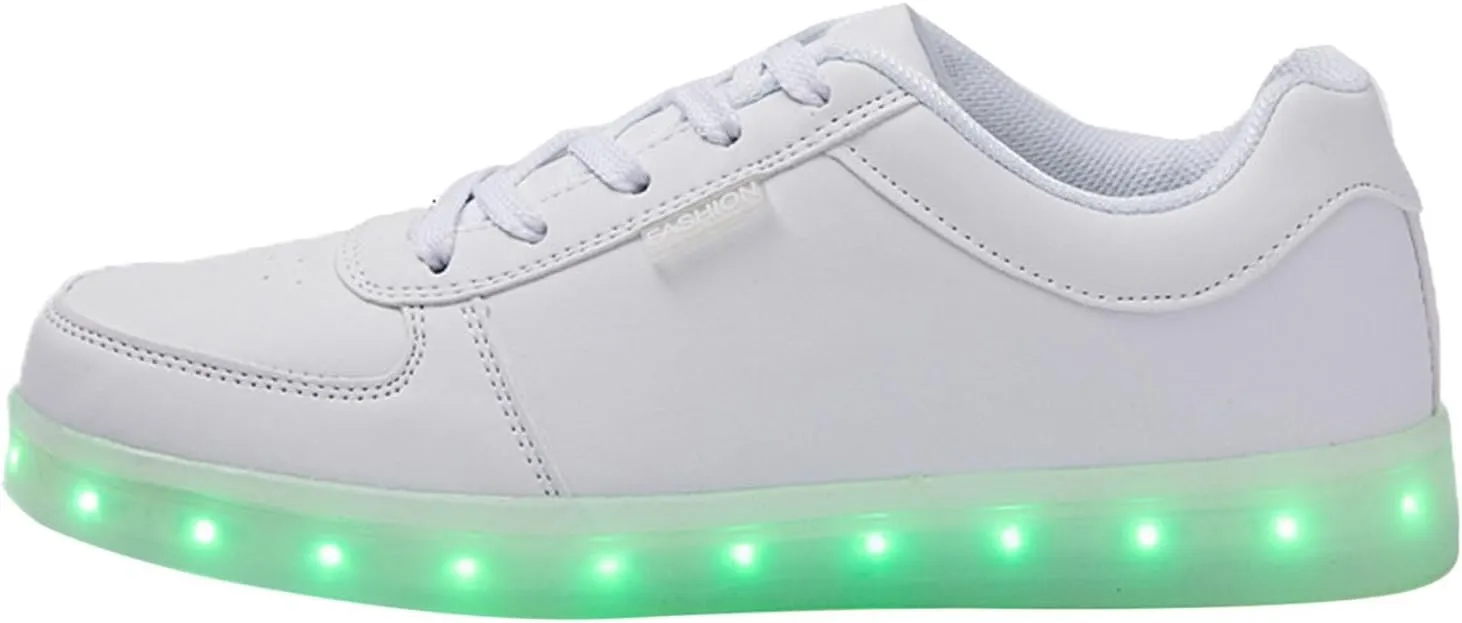 New Colorful LED Luminous Shoes Korean Version Couple USB Charging Sports Board Shoes Low Top Gold Silver Sports Shoes Charged Shoe