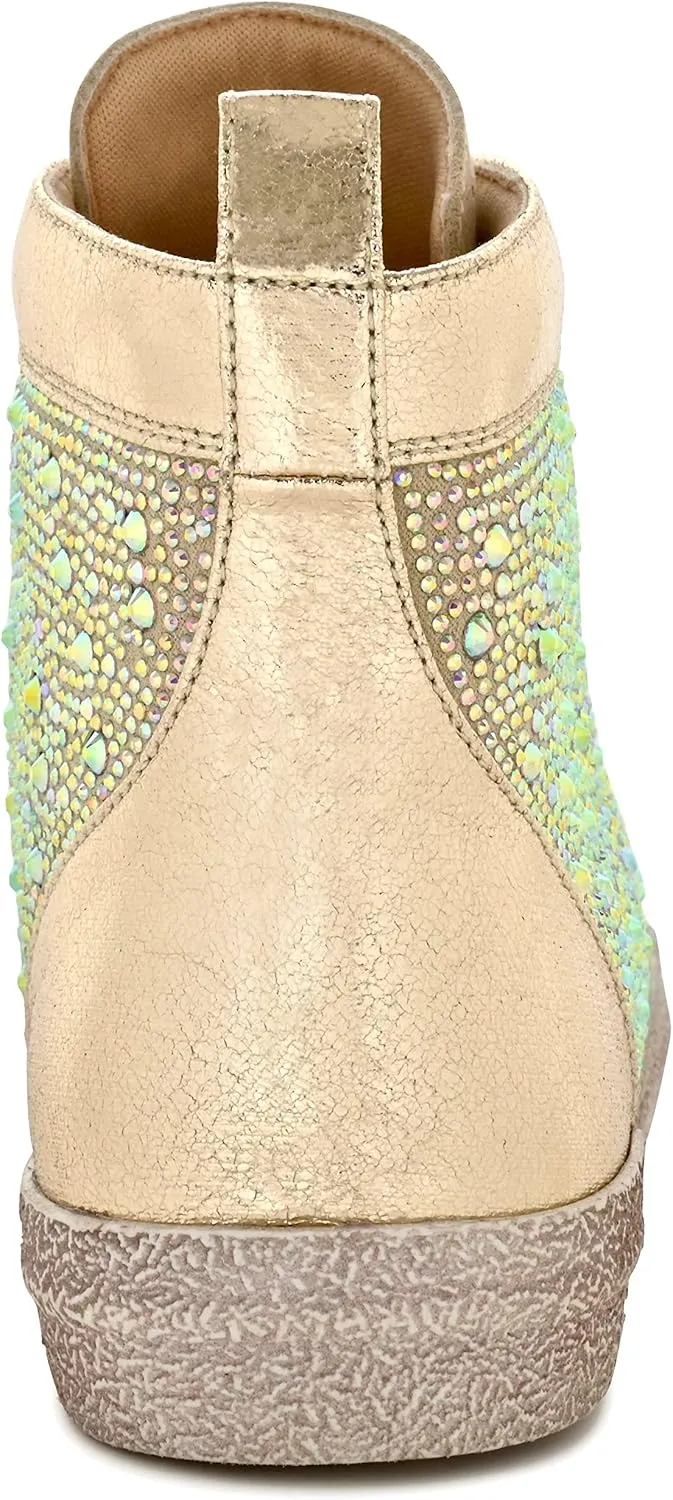 Ninety Union High Top Athletic Fashion Sneaker with Rhinestones