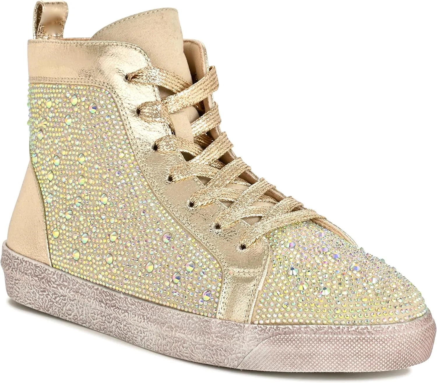 Ninety Union High Top Athletic Fashion Sneaker with Rhinestones