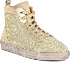 Ninety Union High Top Athletic Fashion Sneaker with Rhinestones
