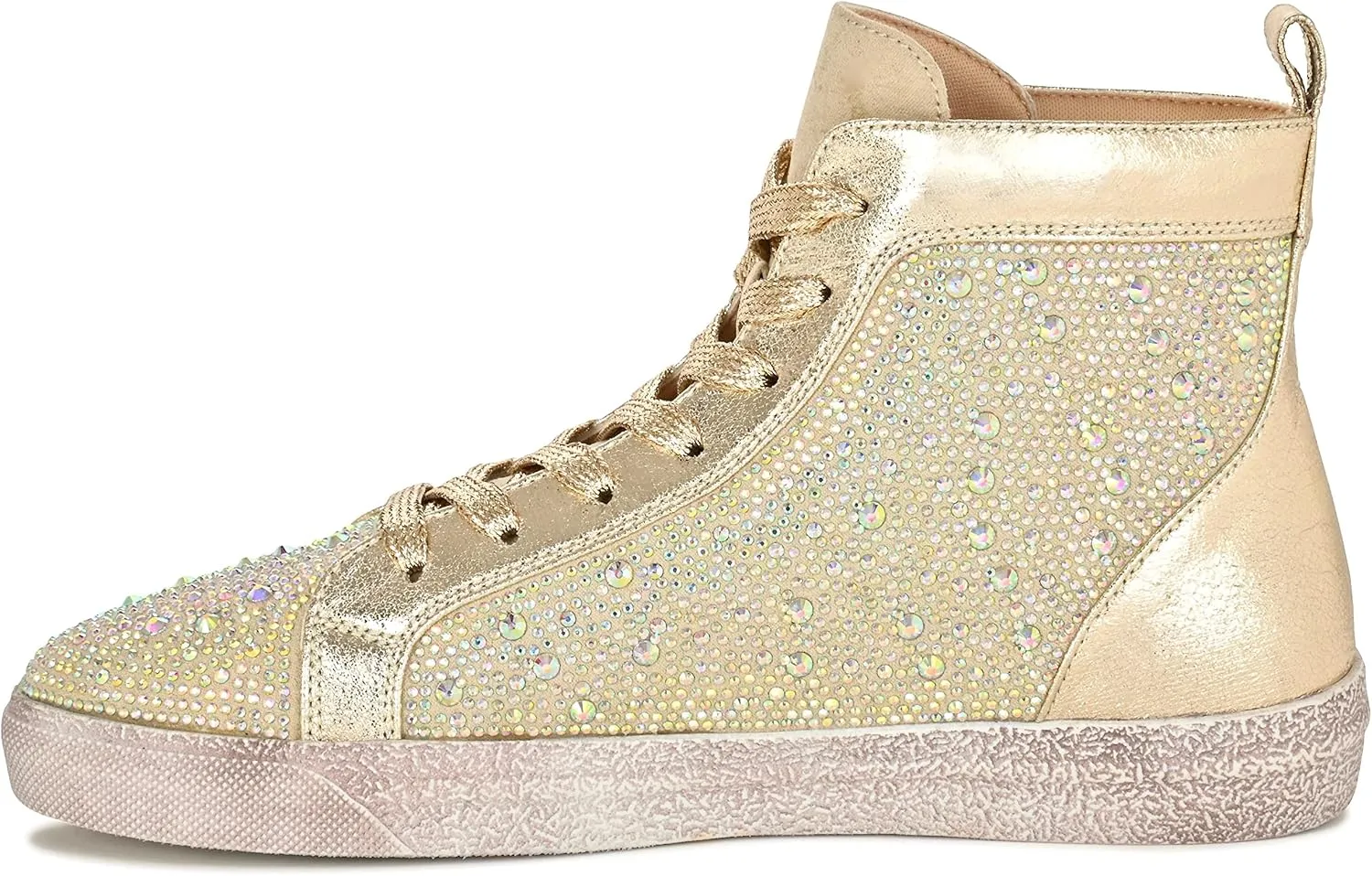 Ninety Union High Top Athletic Fashion Sneaker with Rhinestones
