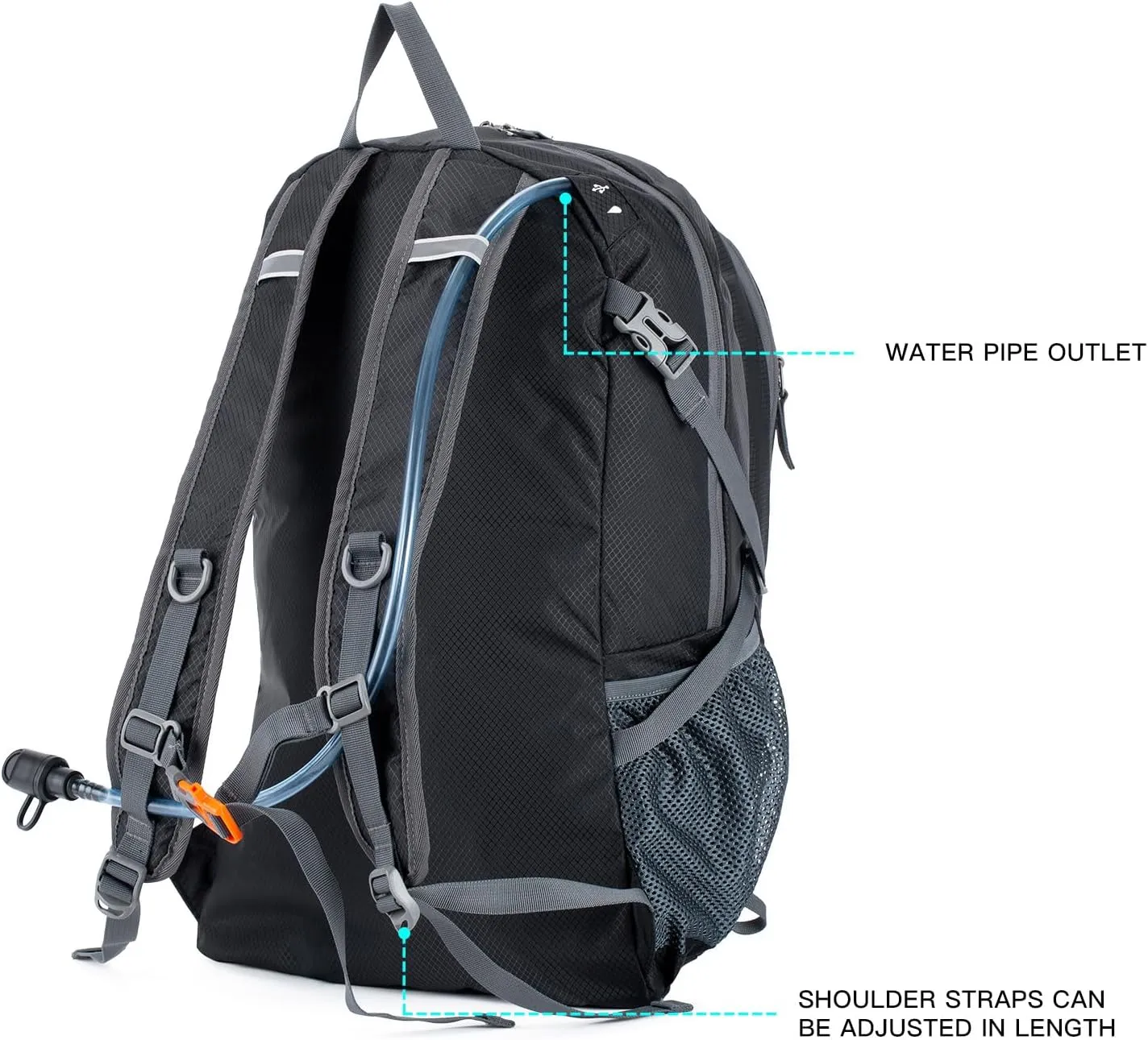 NODLAND Light Weight Packable Backpack for Travel Hiking 45L Foldable Water-Resistant Daypack Hydration Rucksack