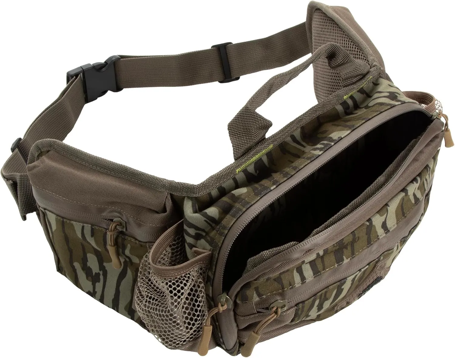 North Mountain Gear Camouflage Fanny Pack Lightweight Waterproof Military Hunting Climbing Camping Accessories (Mossy Oak Bottomland)