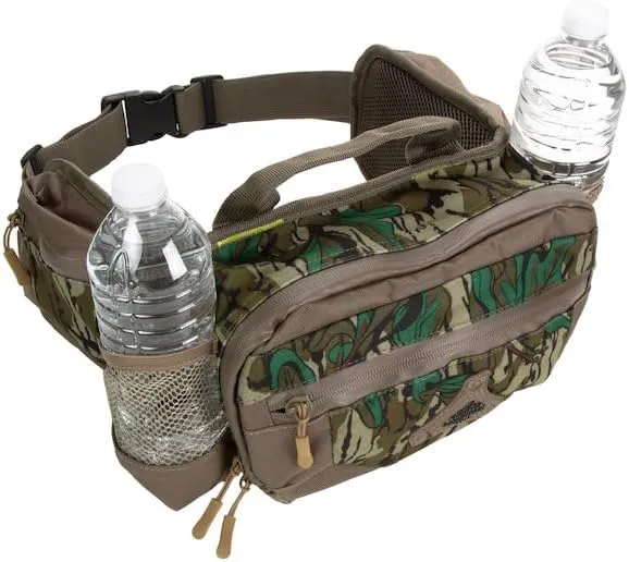 North Mountain Gear Camouflage Fanny Pack Lightweight Waterproof Military Hunting Climbing Camping Accessories (Mossy Oak Greenleaf)
