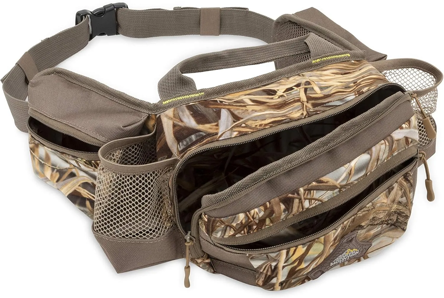 North Mountain Gear Camouflage Fanny Pack Lightweight Waterproof Military Hunting Climbing Camping Accessories (Wetland Brown Duck))