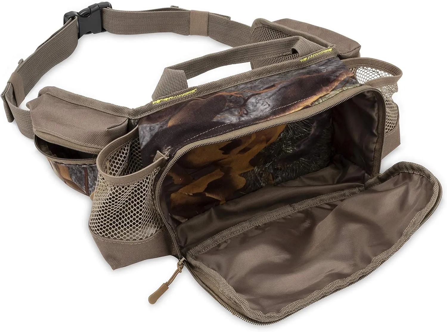North Mountain Gear Camouflage Fanny Pack Lightweight Waterproof Military Hunting Climbing Camping Accessories (Woodland Brown)