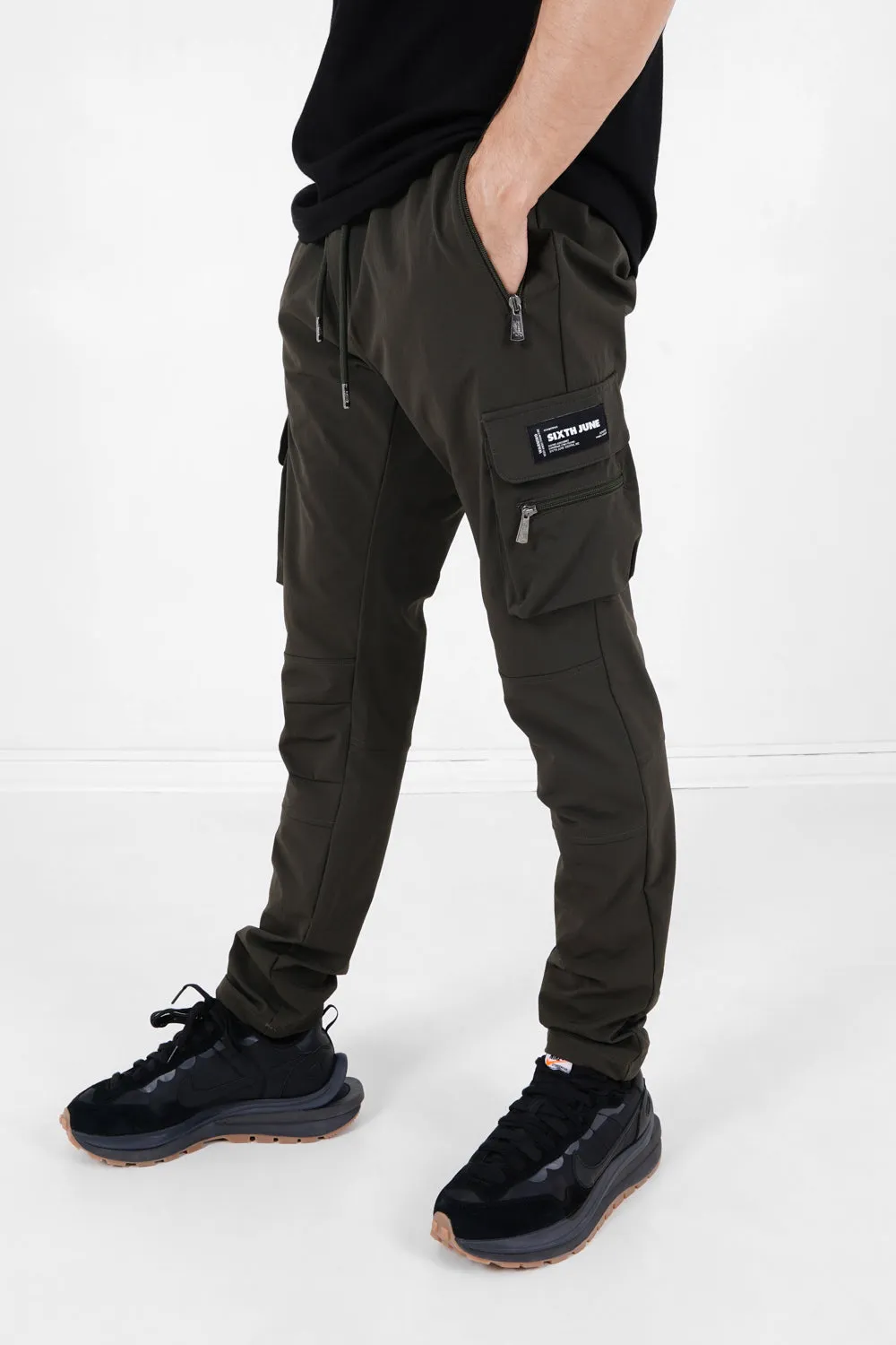 Nylon cargo Pants 22577-KAKI