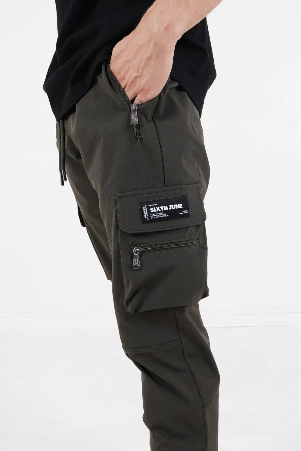 Nylon cargo Pants 22577-KAKI