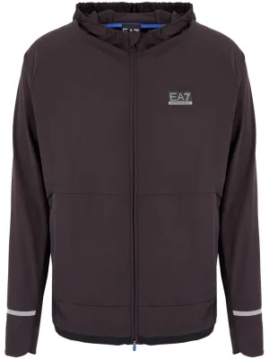 Nylon zipped hoodie