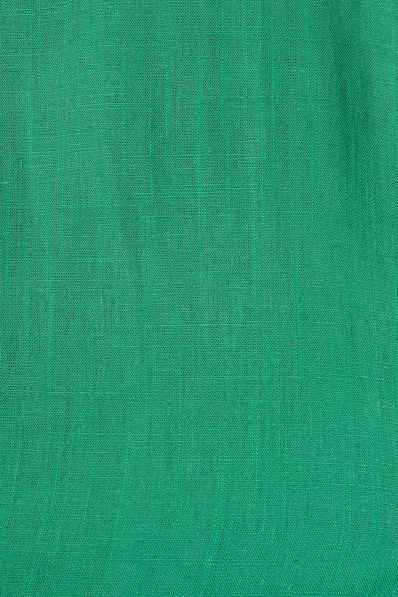 Oceanic Midi Sundress In Teal Linen Blend