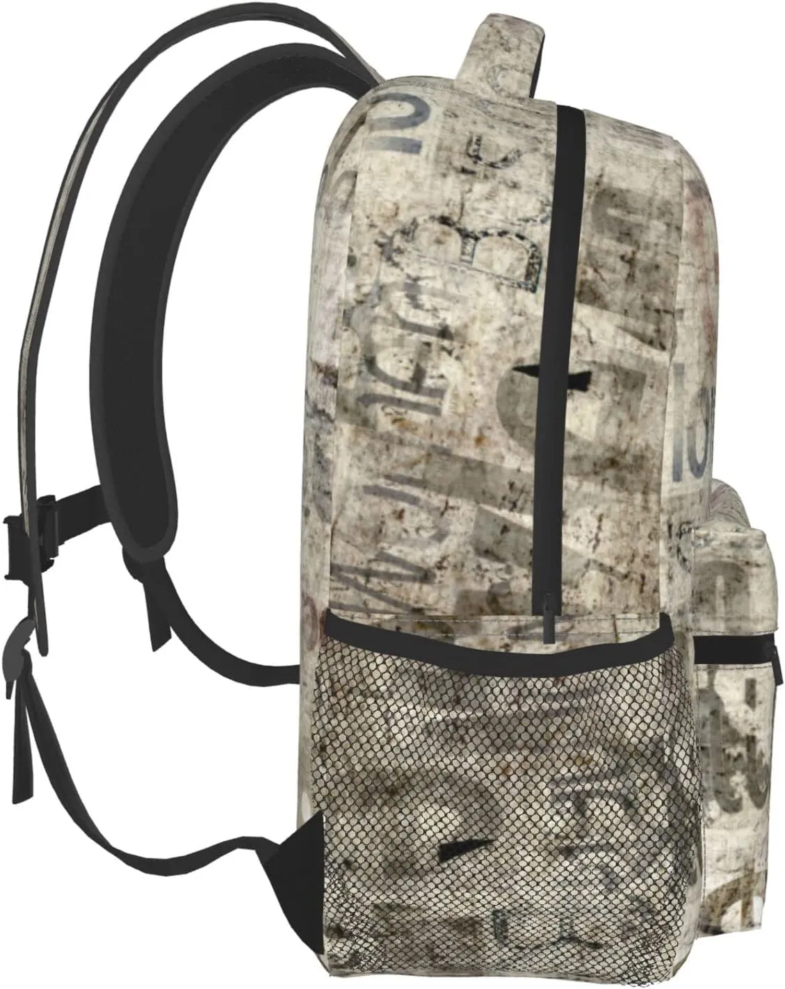Old Vintage Newspaper Backpack For College School Large Laptop Bag Shoulder Bags Student Bookbag 17 Inch