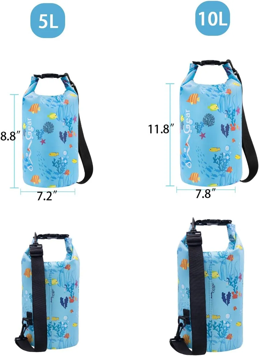 OMGear Waterproof Dry Bag Backpack Phone Pouch 40L/30L/20L/10L/5L Floating Dry Sack for Kayaking Boating Outdoors Activities