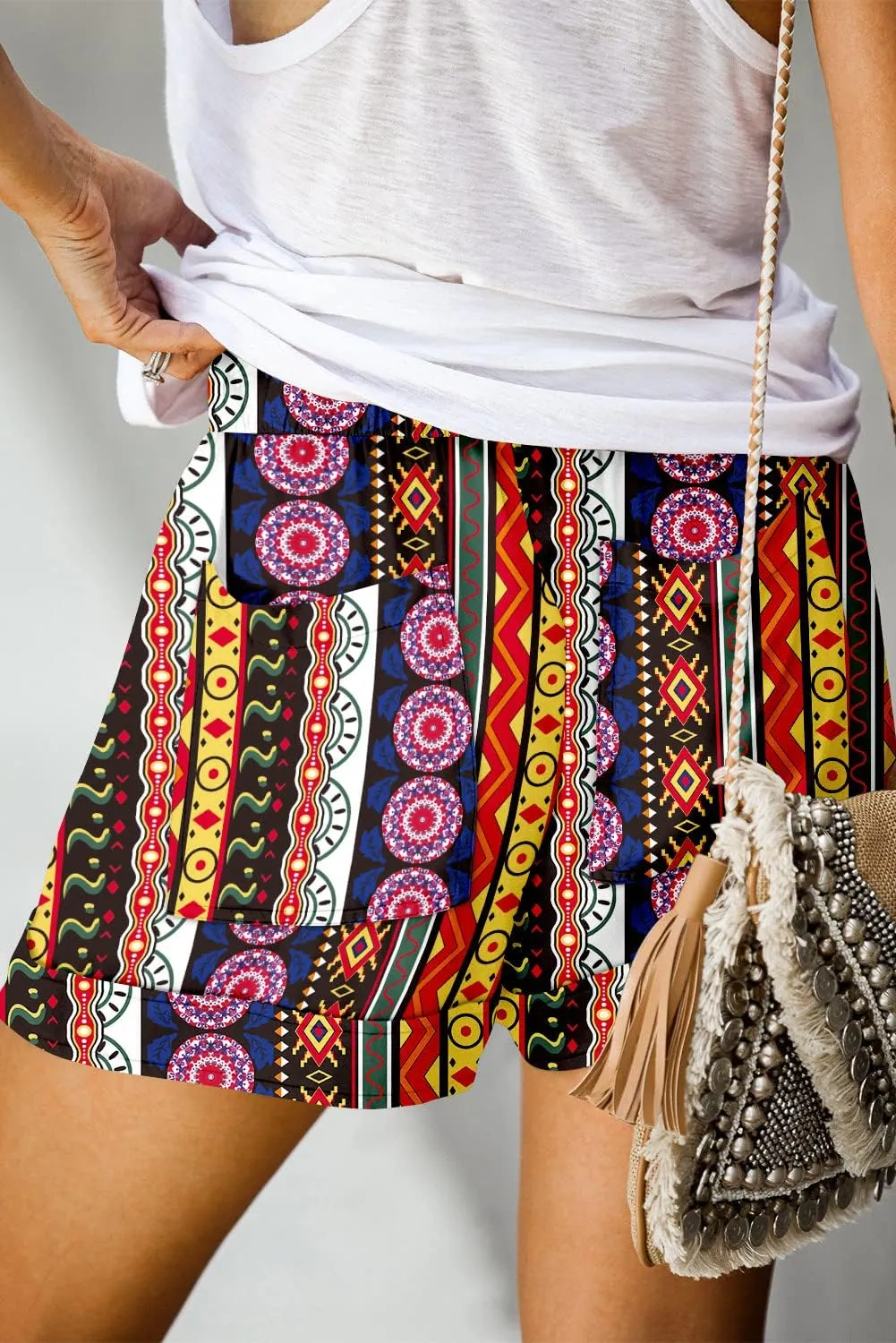 ONLYSHE Womens Casual Drawstring Shorts Summer Elastic Waist Shorts Pocketed Pants