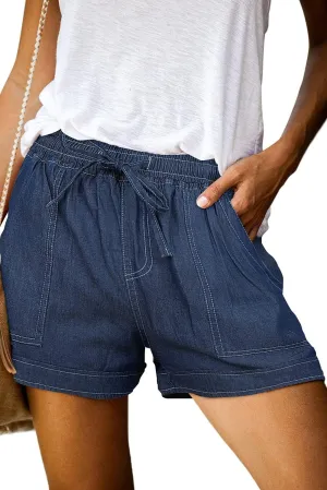 ONLYSHE Womens Casual Drawstring Shorts Summer Elastic Waist Shorts Pocketed Pants