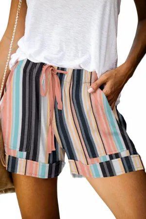 ONLYSHE Womens Casual Drawstring Shorts Summer Elastic Waist Shorts Pocketed Pants